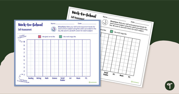 Go to Back-to-School Self-Assessment Template teaching resource