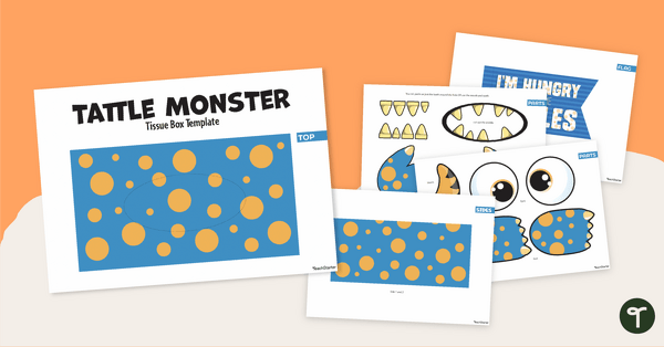 Go to Tattle Monster - Tattle Telling Tissue Box Template teaching resource