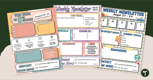 Go to Weekly Newsletter Templates teaching resource