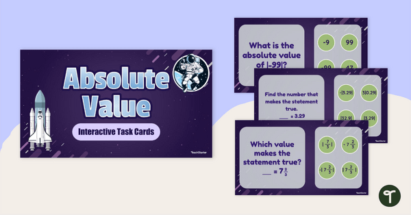 Go to Absolute Value – Interactive Task Cards for 6th Grade teaching resource