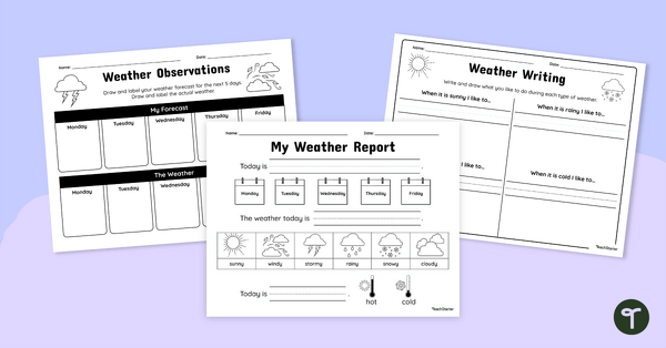 Go to Weather Worksheets for Kindergarten teaching resource