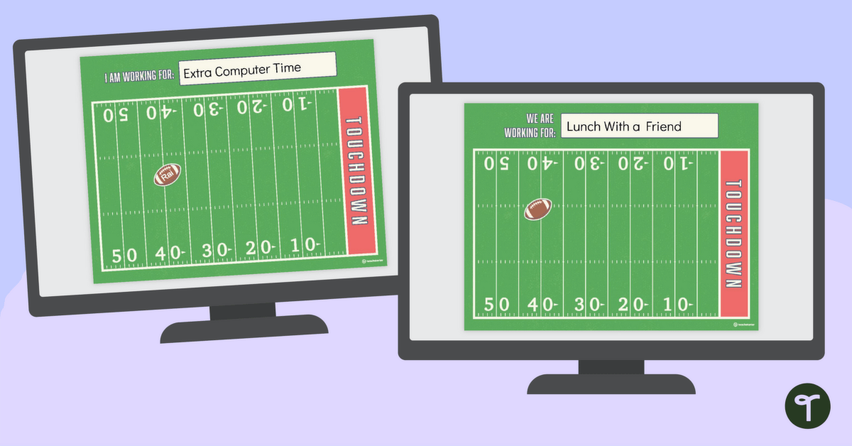 Football-Themed Digital Reward Chart for the Classroom – Touchdown! teaching resource