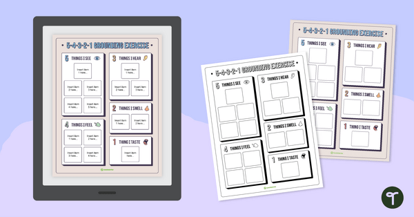 Image of 5-4-3-2-1 Grounding Exercise – Worksheet