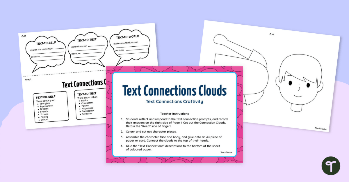 Text Connections Craftivity teaching resource