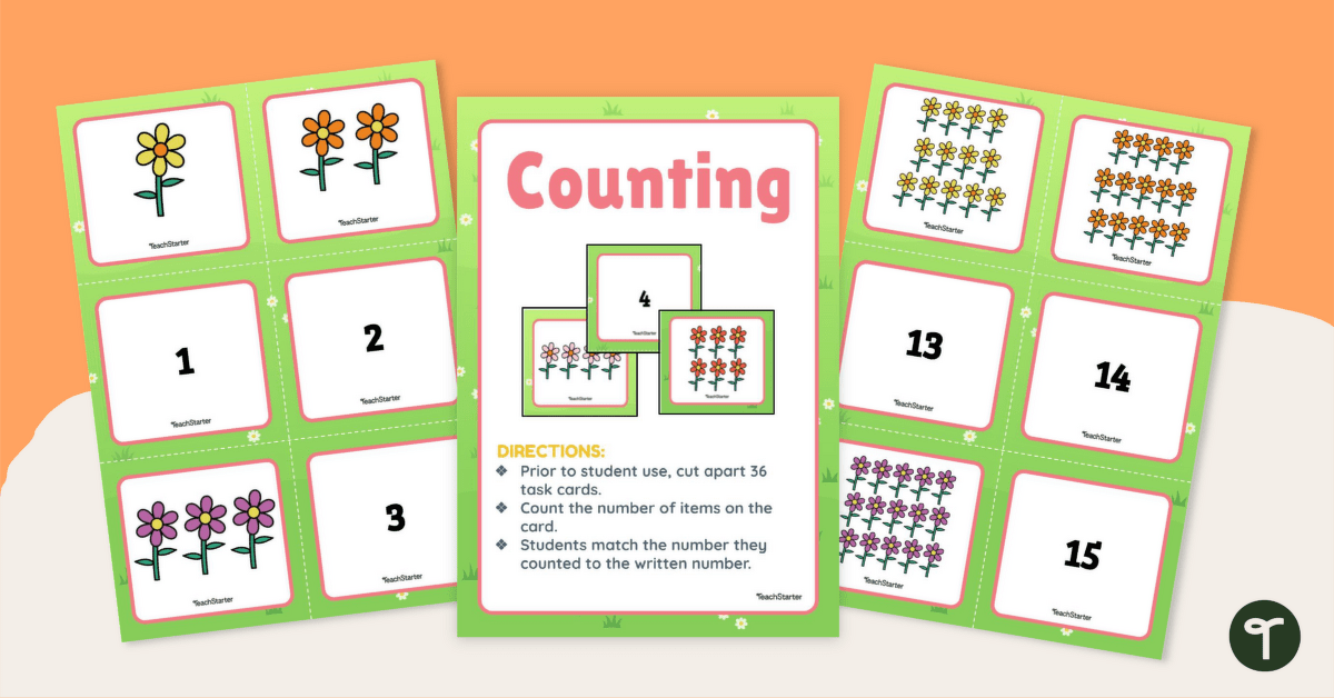 Kindergarten Counting 1-20 Matching Game teaching resource