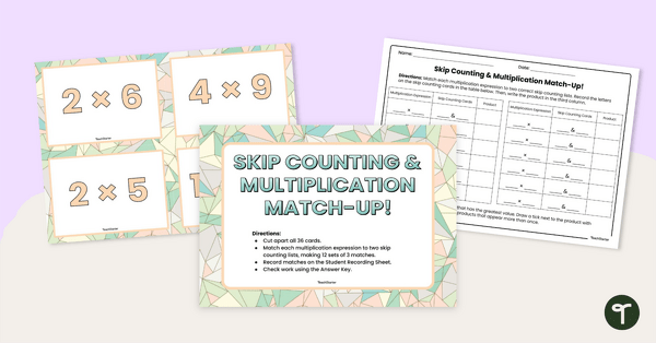 Go to Skip Counting Multiplication Matching Game teaching resource