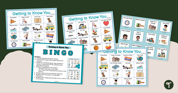 Go to Getting to Know You – Back to School Bingo teaching resource