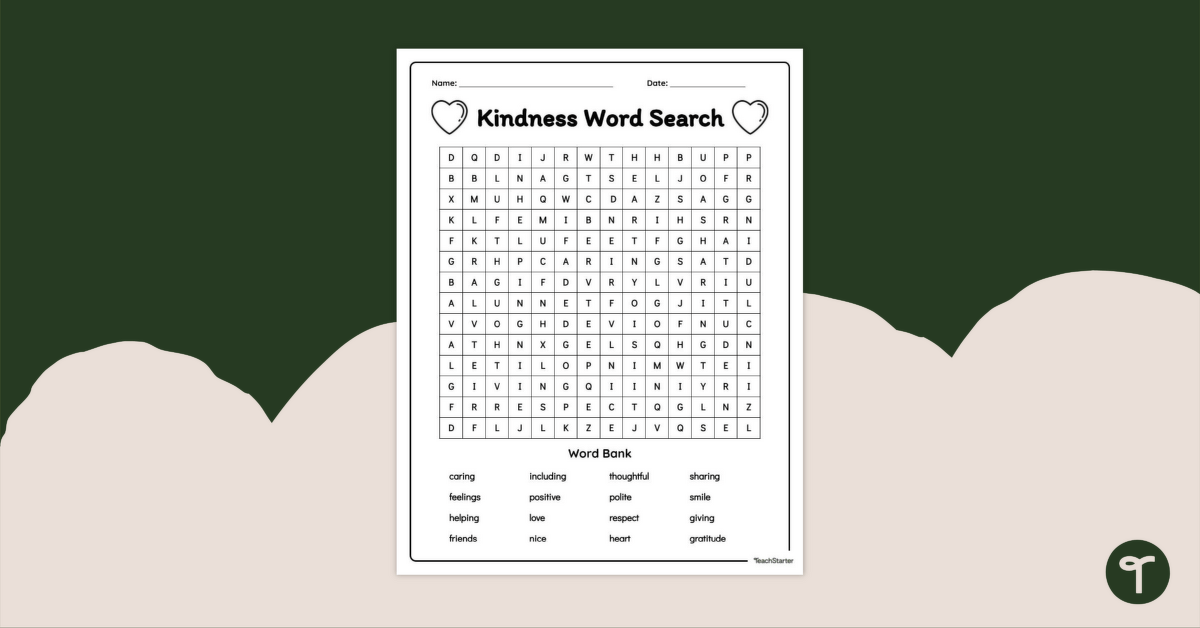 Kindness Word Search teaching resource