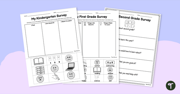 Go to Back to School Student Survey - Primary Grades teaching resource