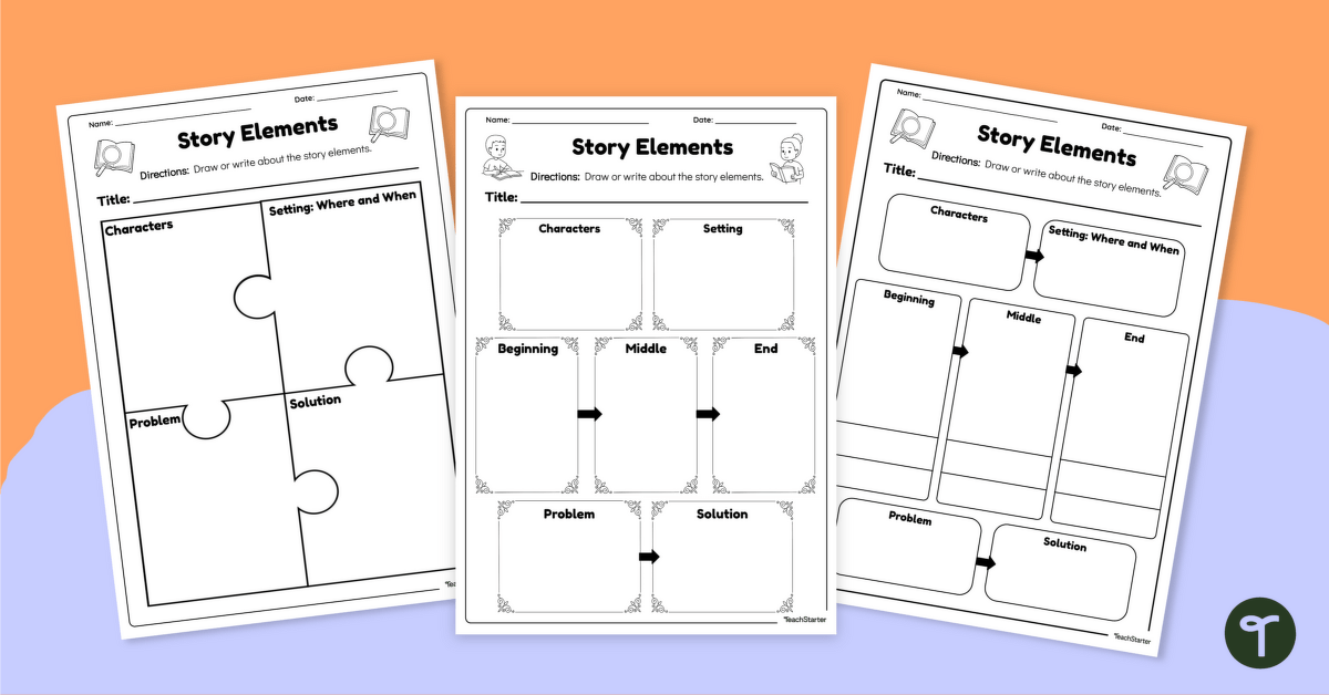 Story Elements Graphic Organizers – Portrait teaching resource