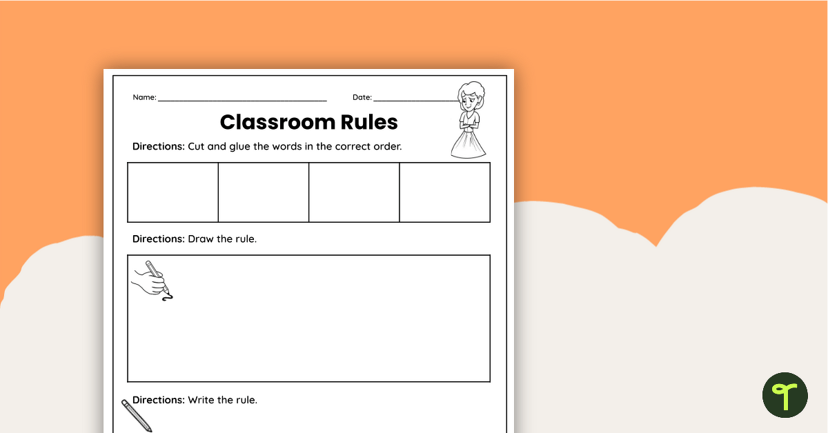 Classroom Rules Writing Prompt Pack teaching resource