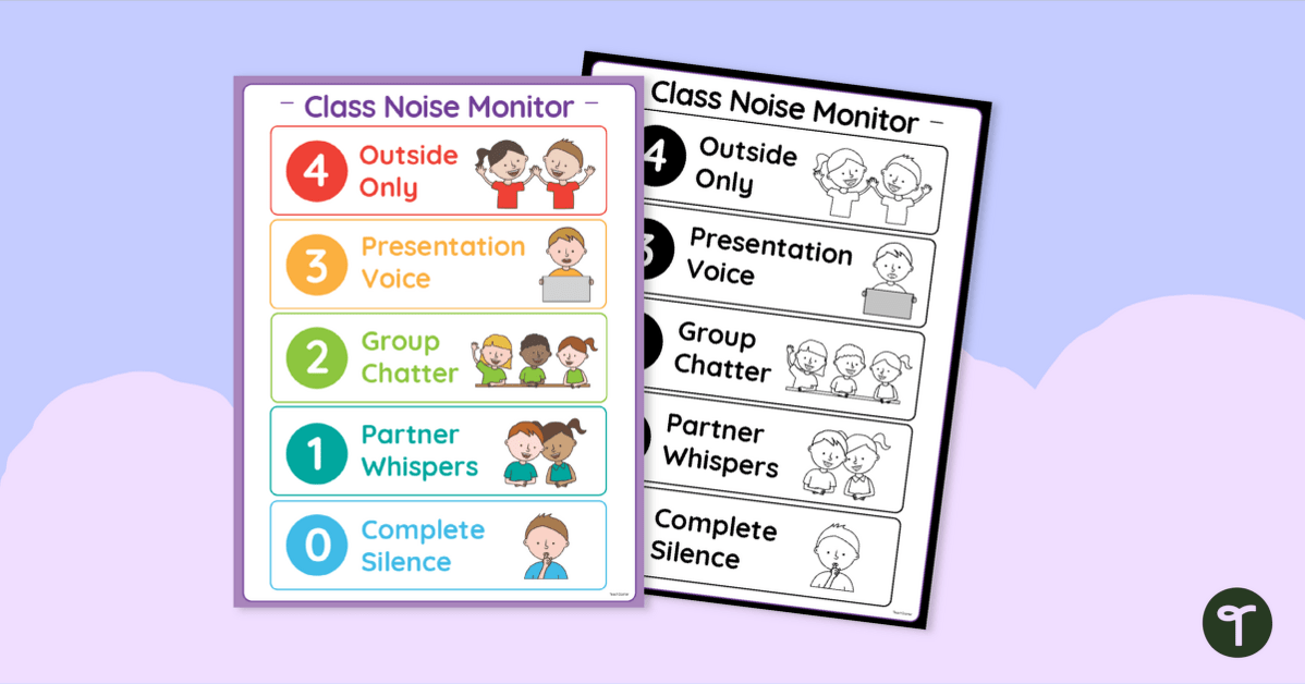 Classroom Noise Monitor Poster teaching resource