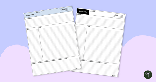 Go to Cornell Notes Template teaching resource