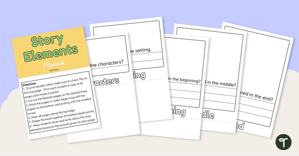 Go to Story Elements Flipbook teaching resource