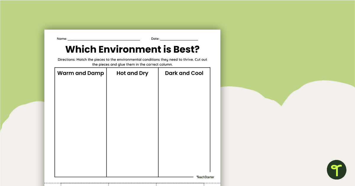 Which Environment is Best? - Worksheet teaching resource