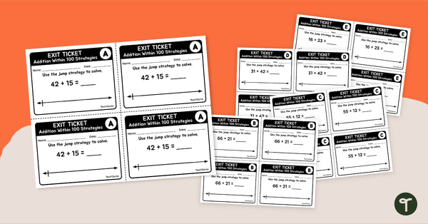 Addition Strategies Exit Tickets teaching resource