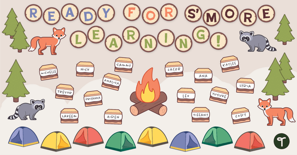 Image of Camping Bulletin Board - Back to School