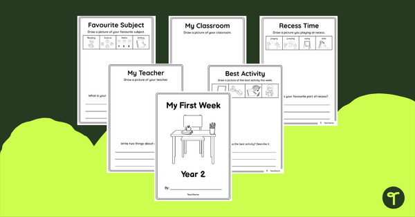 Go to My First Week of Year 2 Grade Mini Book teaching resource
