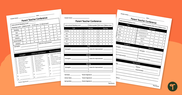 Go to Parent Teacher Conference Templates teaching resource