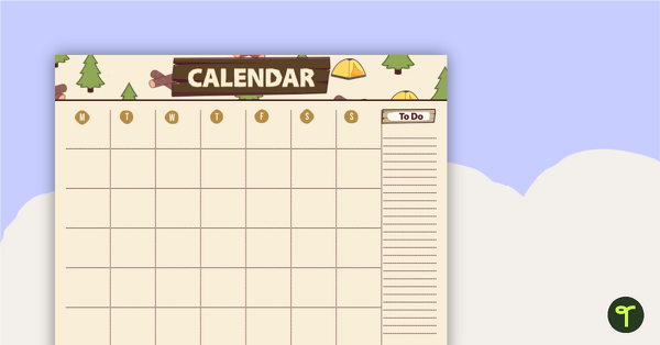 Go to Camping Classroom Calendar — Monthly Overview teaching resource