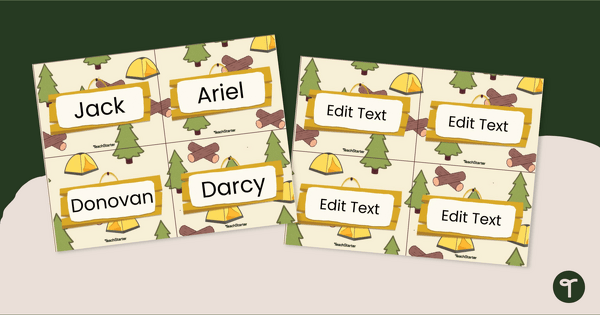 Go to Classroom Camping Theme Name Tags teaching resource