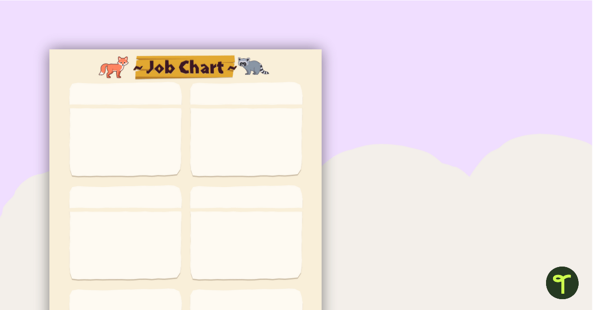 Classroom Job Chart With a Camping Theme teaching resource