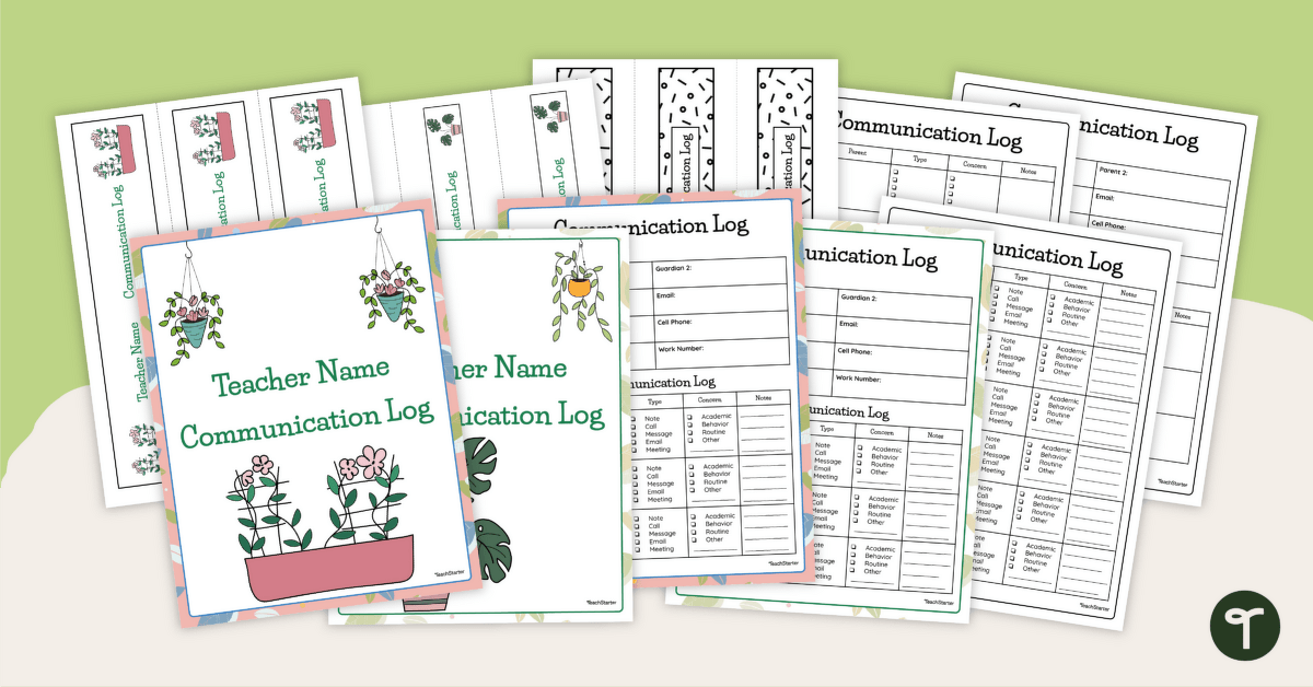 Parent Communication Log – Documentation Templates teaching resource
