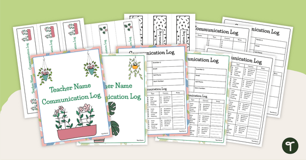 Go to Parent Communication Log – Documentation Templates teaching resource