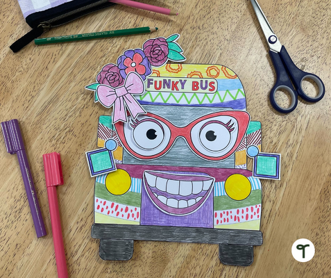 Funky School Bus Craft Activity teaching resource