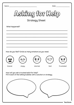 Asking for Help Strategy Sheets teaching resource