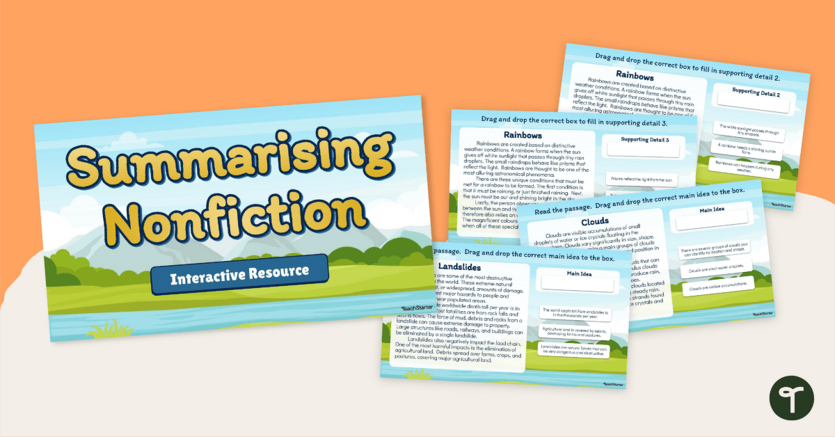 Summarising Nonfiction Interactive Activity teaching resource