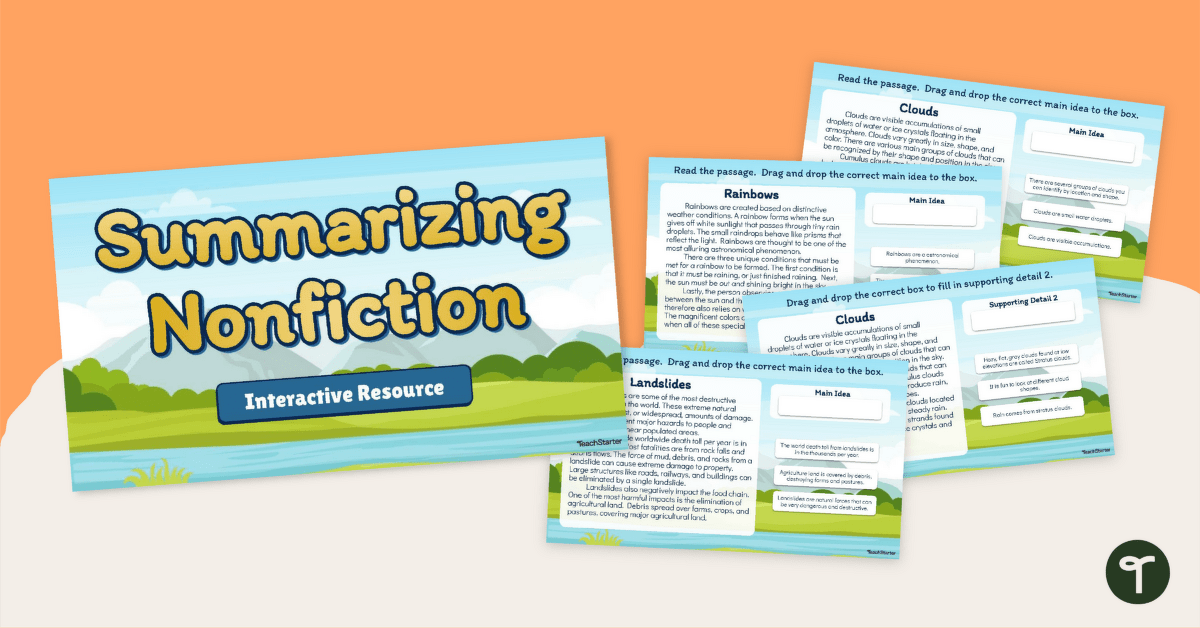 Summarizing Nonfiction Interactive Activity teaching resource