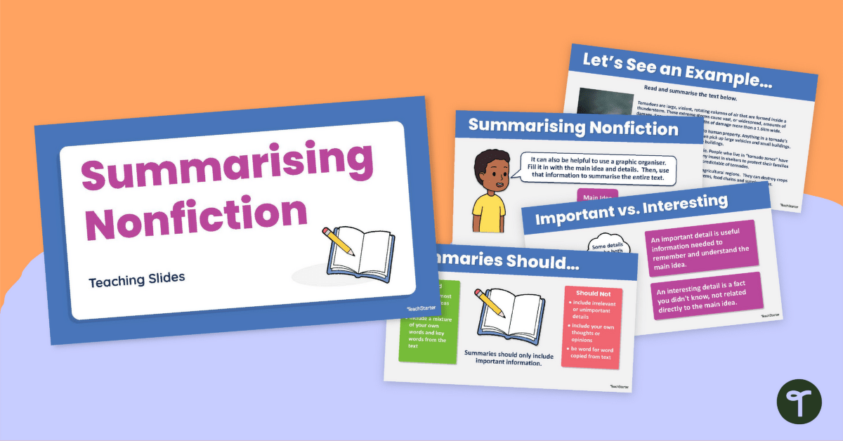 Summarising Nonfiction Teaching Slides teaching resource