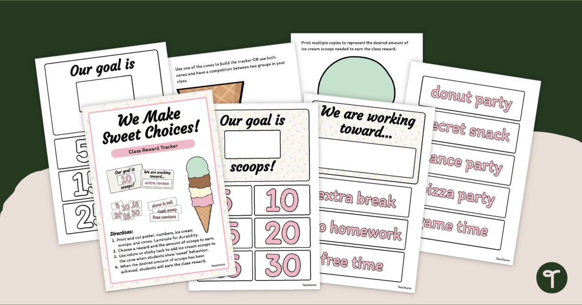 We Make Sweet Choices! Class Reward Tracker teaching resource