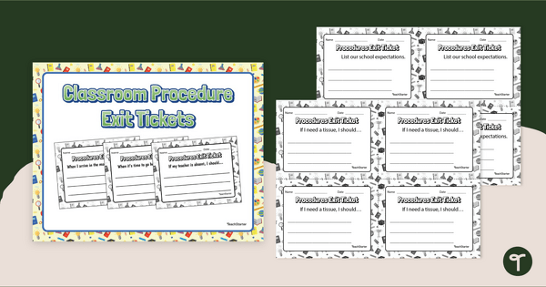 Go to Back to School - Procedure Exit Tickets teaching resource