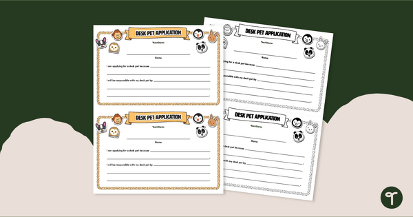 Desk Pets in the Classroom: Free Printables and Ideas - The