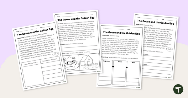 Go to Story Elements Worksheets – The Goose and the Golden Egg teaching resource