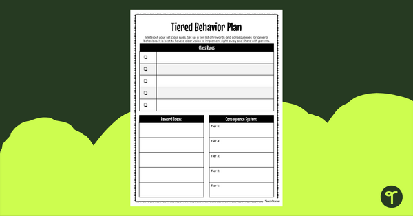 Go to Tiered Behavior Plan – Editable Template teaching resource