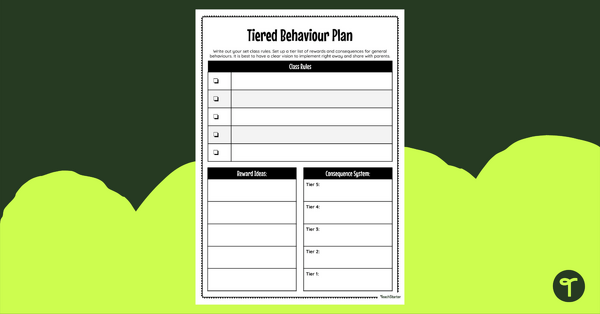 Go to Tiered Behaviour Support Plan – Editable Template teaching resource