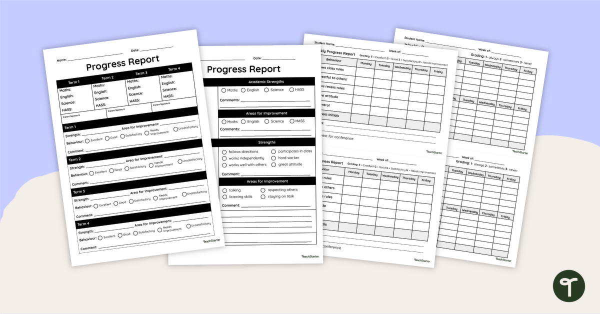 Student Progress Report Templates teaching resource