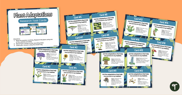 Go to Plant Adaptations - Research Task Cards teaching resource