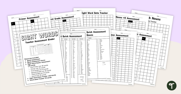 Go to Sight Word Assessments and Data Tracking Sheets teaching resource