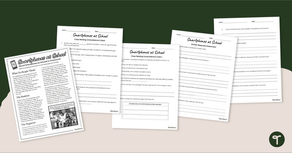 Go to Should Smartphones Be Allowed in Class? Comprehension Worksheets teaching resource