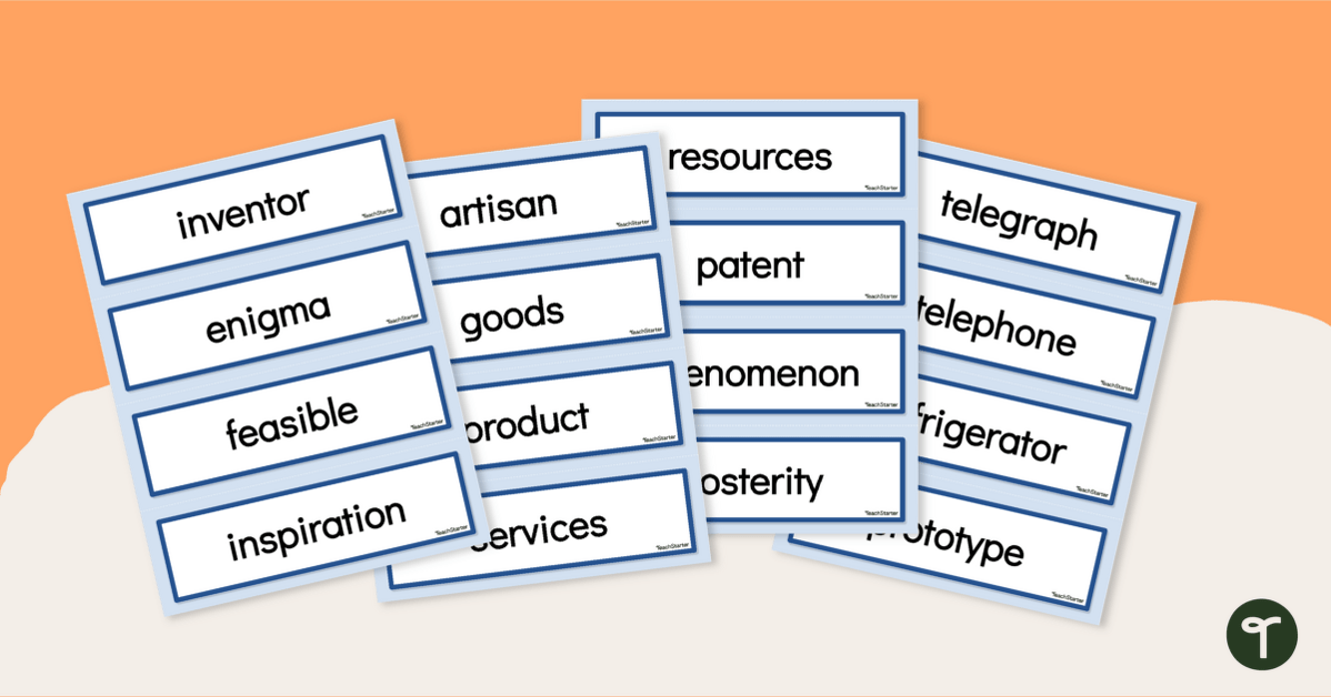 Inventions Word Wall Vocabulary teaching resource