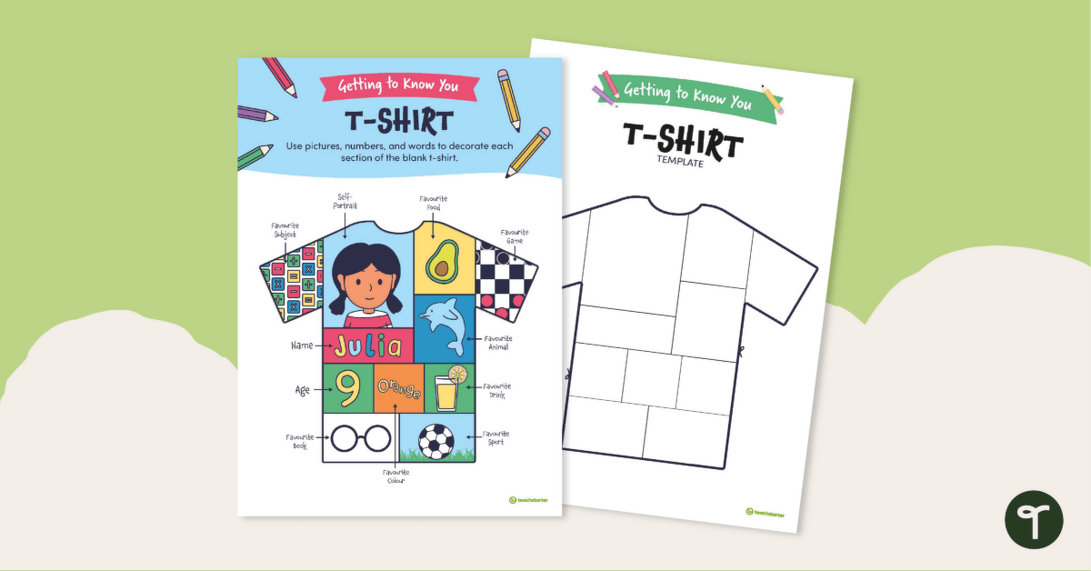 Get to Know You T-Shirt Activity teaching resource