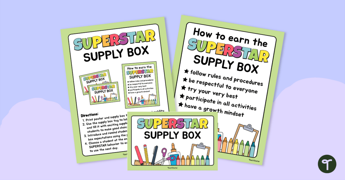 Superstar Supply Box – Behavior Incentive teaching resource