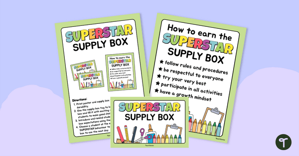 Go to Superstar Supply Box – Behaviour Incentive teaching resource
