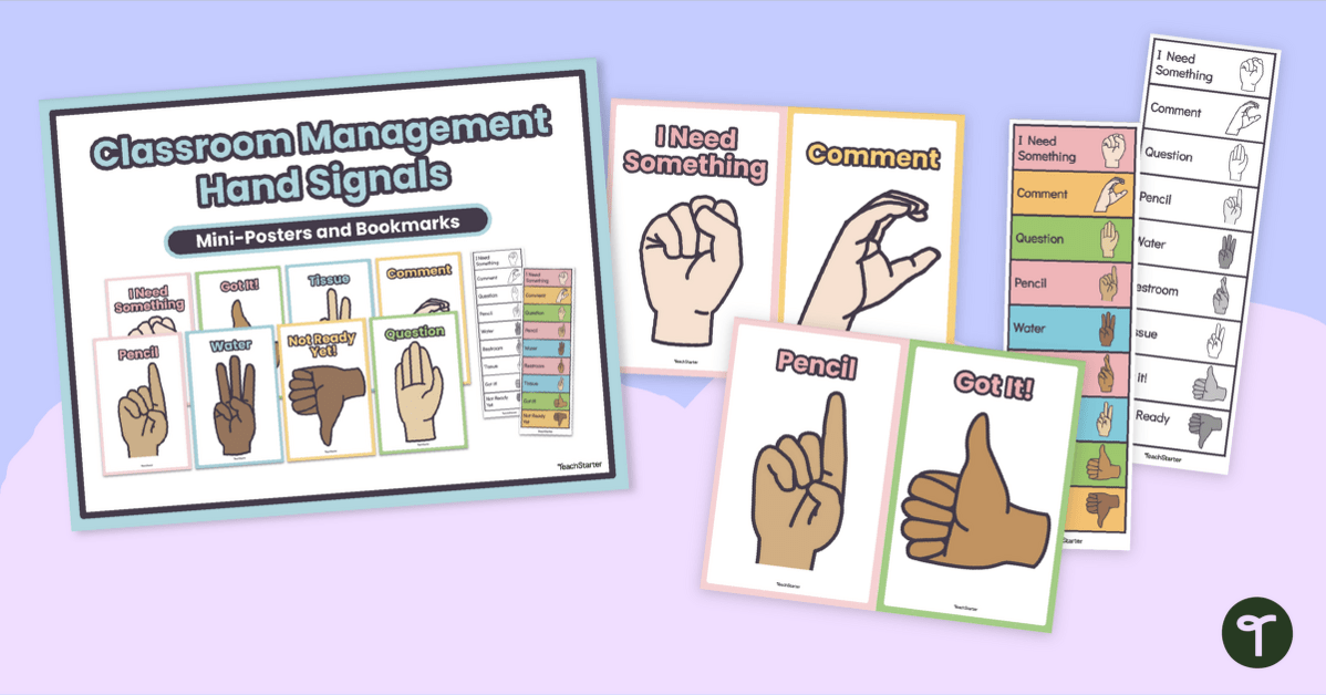 Classroom Hand Signal Anchor Charts teaching resource