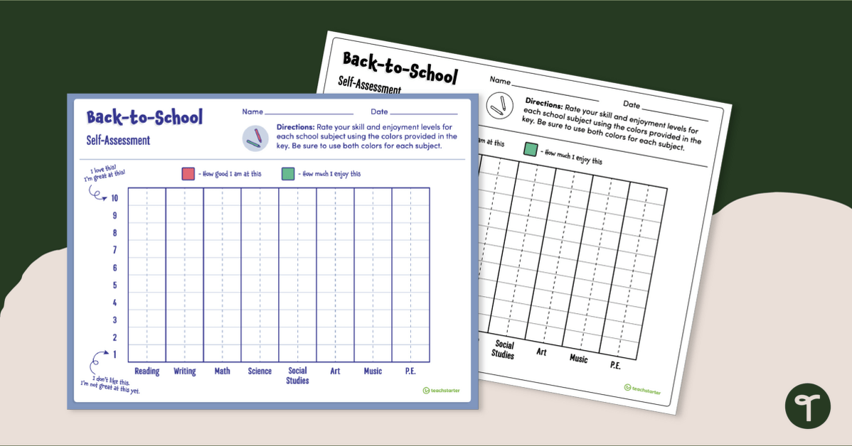 Back-to-School Self-Assessment Template teaching resource