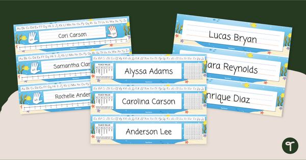 Go to Ocean-Themed Classroom Name Plates - Editable teaching resource